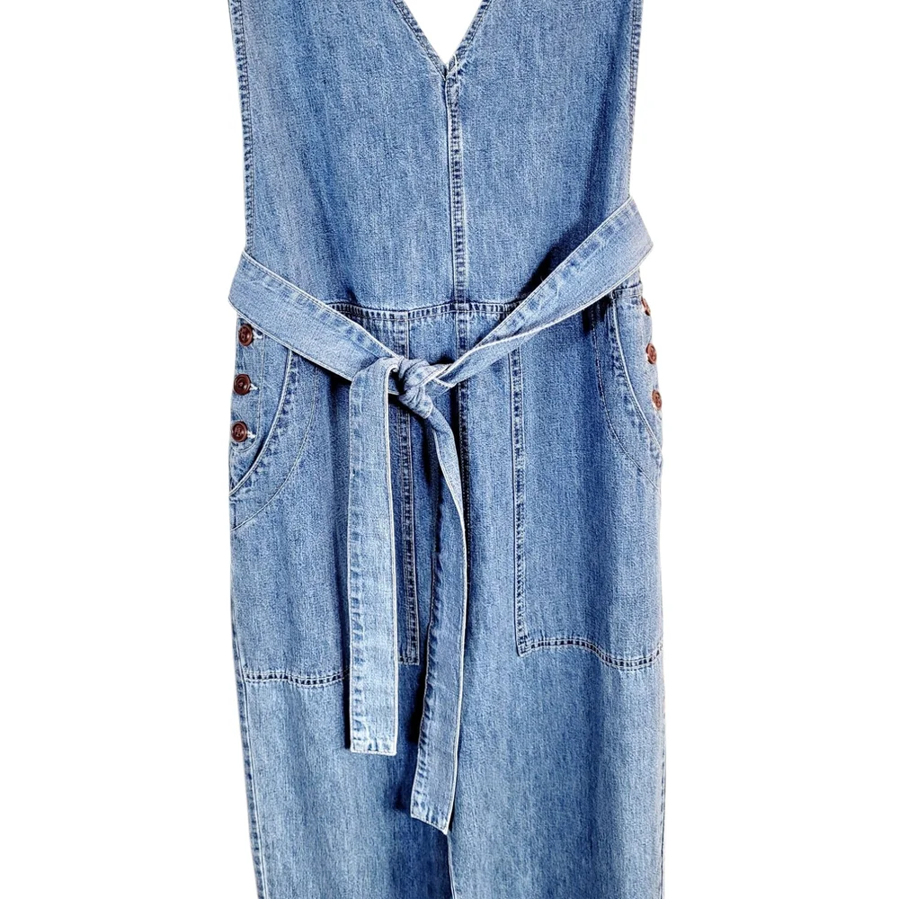 NWT ALEX MILL Ollie Belted Overalls In Denim Jumpsuit Small New - Picture 4 of 13